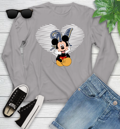 MLB Milwaukee Brewers The Heart Mickey Mouse Disney Baseball T Shirt_000 Youth Long Sleeve 5