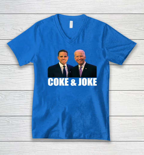 Hunter Biden and Joe Biden Coke and Joke V-Neck T-Shirt 4