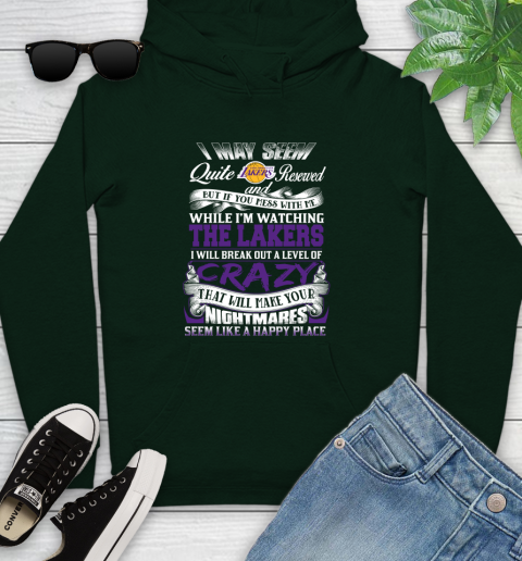 Los Angeles Lakers NBA Basketball Don't Mess With Me While I'm Watching My Team Youth Hoodie 14