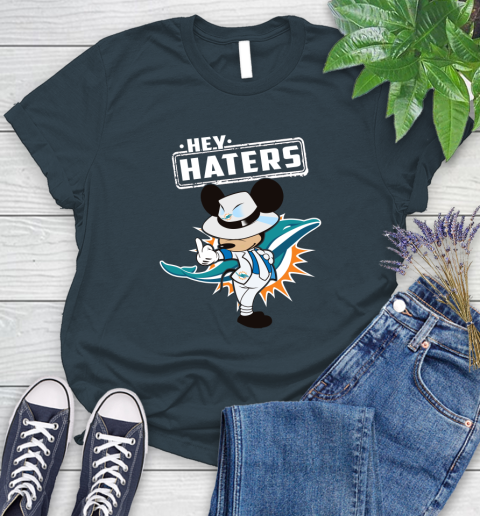 NFL Hey Haters Mickey Football Sports Miami Dolphins Women's T-Shirt 11