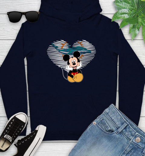 NFL Miami Dolphins The Heart Mickey Mouse Disney Football T Shirt_000 Youth Hoodie 3