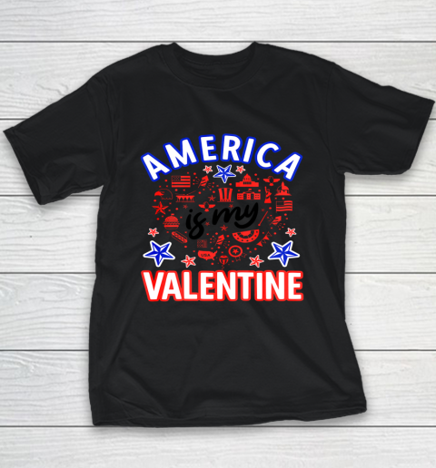 America is My Valentine Proud American Heart USA Youth T-Shirt 9