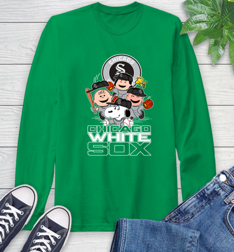 MLB Chicago White Sox Snoopy Charlie Brown Woodstock The Peanuts Movie Baseball T Shirt_000 Long Sleeve T-Shirt 8
