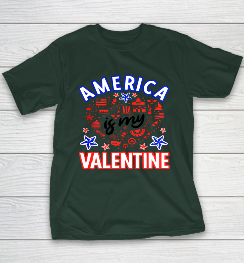 America is My Valentine Proud American Heart USA Youth T-Shirt 11