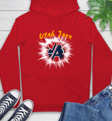 Utah Jazz NBA Basketball Rip Sports Hoodie 10
