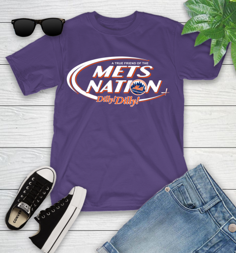 MLB A True Friend Of The New York Mets Dilly Dilly Baseball Sports Youth T-Shirt 3