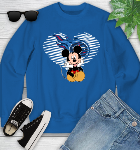 NFL Tennessee Titans The Heart Mickey Mouse Disney Football T Shirt_000 Youth Sweatshirt 7