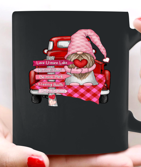 Valentine Vintage Red Truck Gnomes You And Me Valentines Day Ceramic Mug 11oz