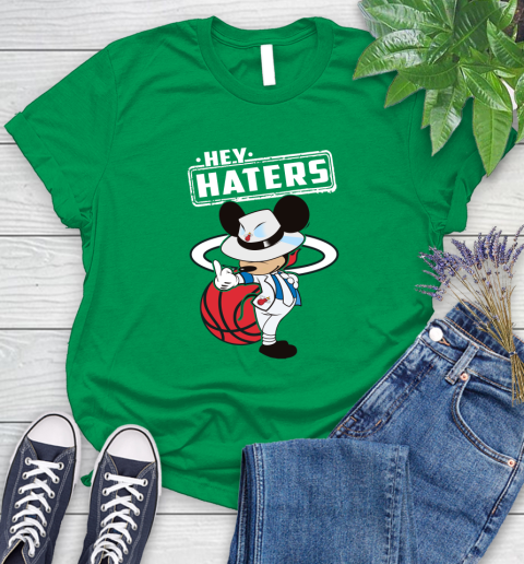 NBA Hey Haters Mickey Basketball Sports Miami Heat Women's T-Shirt 9