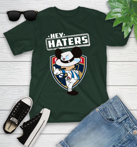 NHL Hey Haters Mickey Hockey Sports Florida Panthers Youth T-Shirt 5