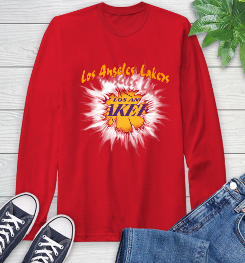 Los Angeles Lakers NBA Basketball Rip Sports Long Sleeve T Shirt