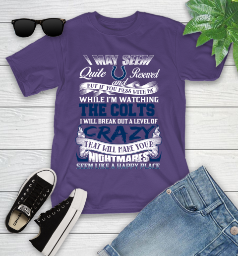 Indianapolis Colts NFL Football Don't Mess With Me While I'm Watching My Team Youth T-Shirt 3