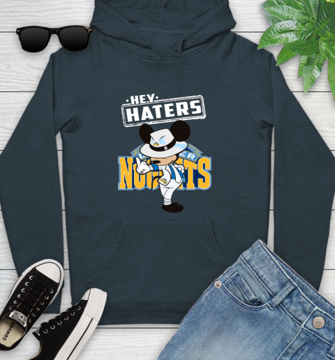 NBA Hey Haters Mickey Basketball Sports Denver Nuggets Youth Hoodie 10