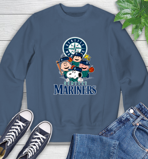 MLB Seattle Mariners Snoopy Charlie Brown Woodstock The Peanuts Movie Baseball T Shirt_000 Sweatshirt 8