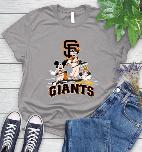 MLB San Francisco Giants Mickey Mouse Donald Duck Goofy Baseball T Shirt Women's T-Shirt 5