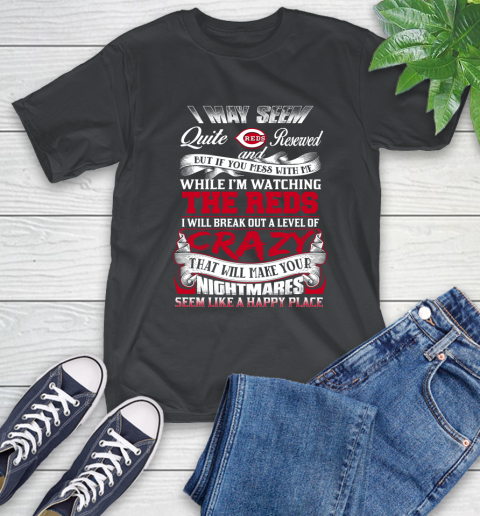 Cincinnati Reds MLB Baseball Don't Mess With Me While I'm Watching My Team T-Shirt