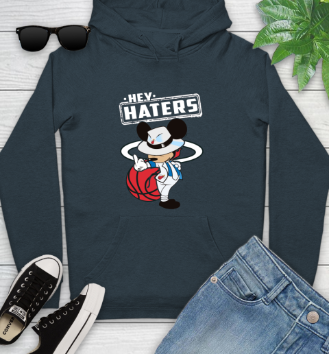 NBA Hey Haters Mickey Basketball Sports Miami Heat Youth Hoodie 10