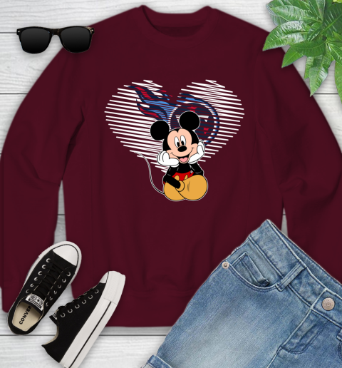 NFL Tennessee Titans The Heart Mickey Mouse Disney Football T Shirt_000 Youth Sweatshirt 4