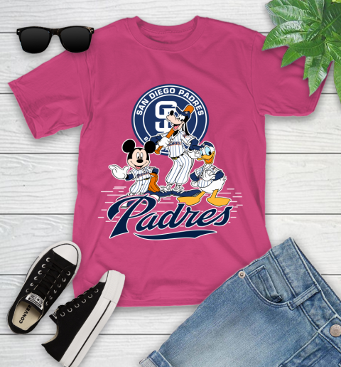 MLB San Diego Padres Mickey Mouse Donald Duck Goofy Baseball T Shirt Youth T-Shirt 11