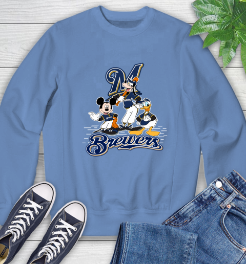 MLB Milwaukee Brewers Mickey Mouse Donald Duck Goofy Baseball T Shirt Sweatshirt 11