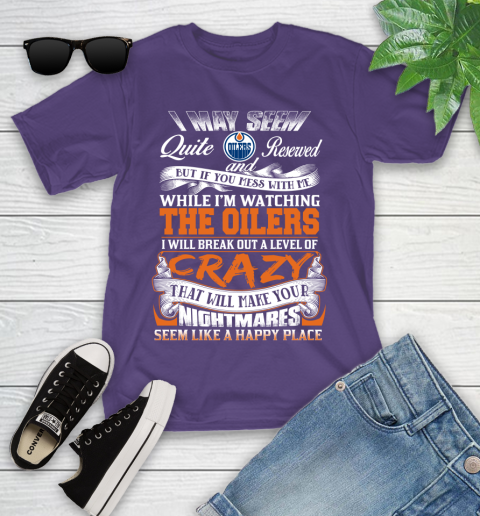 Edmonton Oilers NHL Hockey Don't Mess With Me While I'm Watching My Team Youth T-Shirt 3