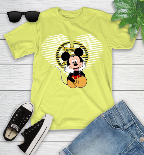 NHL Boston Bruins The Heart Mickey Mouse Disney Hockey Youth T-Shirt 10