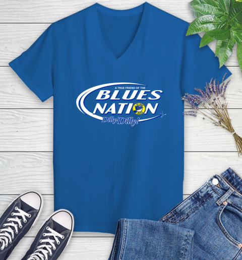 NHL A True Friend Of The St.Louis Blues Dilly Dilly Hockey Sports Women's V-Neck T-Shirt 10