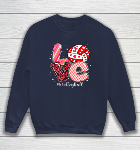 Funny Valentine Volleyball Player Sport Lovers Family Outfit Sweatshirt 8