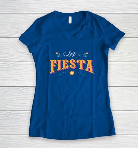 Cinco De Mayo Party Lets Fiesta Mexican Typography Women's V-Neck T-Shirt 5