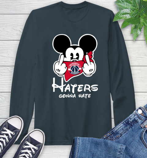 NBA Washington Wizards Haters Gonna Hate Mickey Mouse Disney Basketball T Shirt Long Sleeve T-Shirt - Image 10