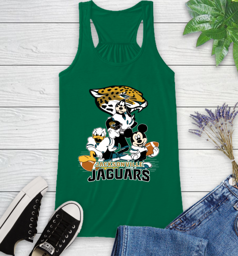 NFL Jacksonville Jaguars Mickey Mouse Donald Duck Goofy Football Shirt Racerback Tank 6