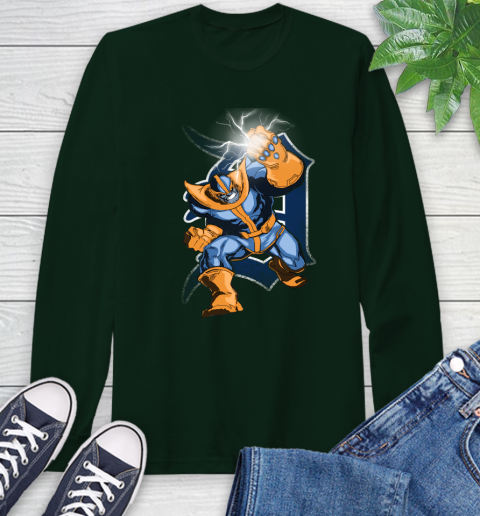 Detroit Tigers MLB Baseball Thanos Avengers Infinity War Marvel Long Sleeve T-Shirt 7
