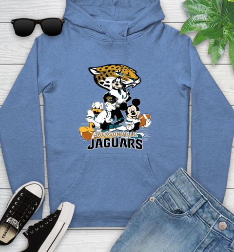 NFL Jacksonville Jaguars Mickey Mouse Donald Duck Goofy Football Shirt Youth Hoodie 13
