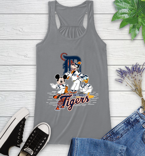 MLB Detroit Tigers Mickey Mouse Donald Duck Goofy Baseball T Shirt Racerback Tank 4