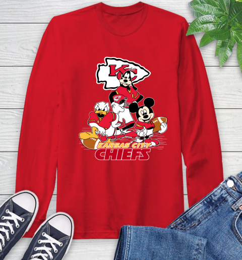 NFL Kansas City Chiefs Mickey Mouse Donald Duck Goofy Football Shirt Long Sleeve T-Shirt 11