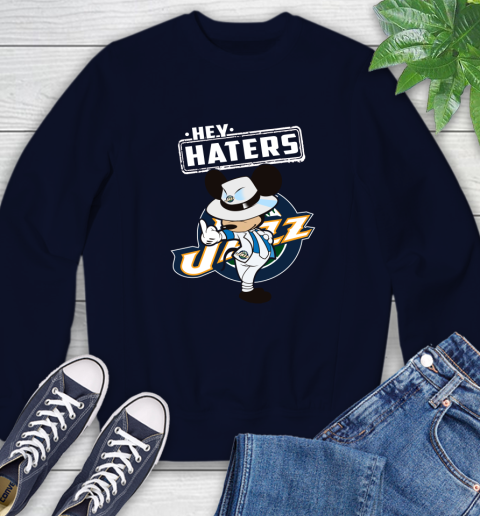 NBA Hey Haters Mickey Basketball Sports Utah Jazz Sweatshirt 2
