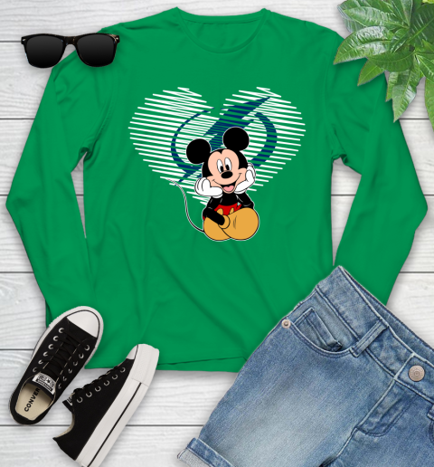 NHL Tampa Bay Lightning The Heart Mickey Mouse Disney Hockey Youth Long Sleeve 7
