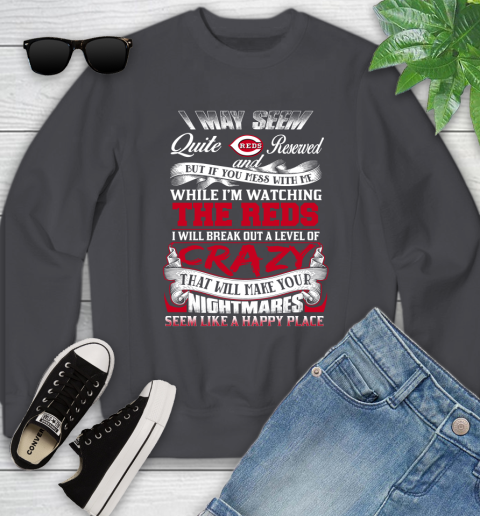 Cincinnati Reds MLB Baseball Don't Mess With Me While I'm Watching My Team Youth Sweatshirt 5