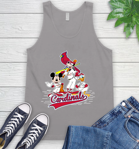 MLB St.Louis Cardinals Mickey Mouse Donald Duck Goofy Baseball T Shirt Tank Top - Image 4