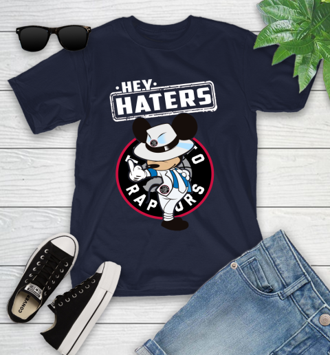 NBA Hey Haters Mickey Basketball Sports Toronto Raptors Youth T-Shirt 2