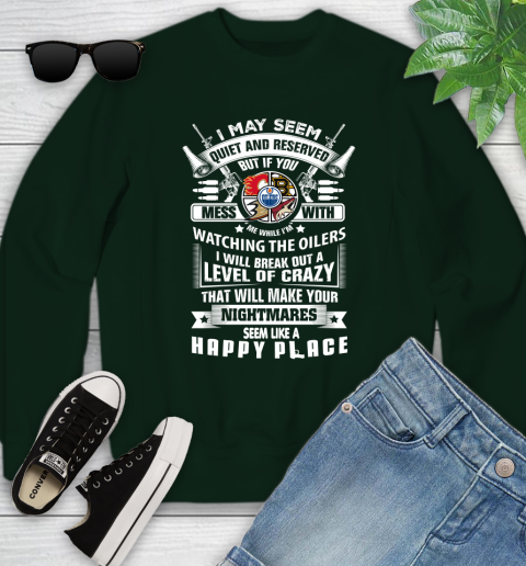 Edmonton Oilers NHL Hockey Don't Mess With Me While I'm Watching My Team Sports Youth Sweatshirt 9