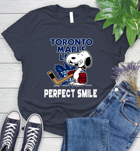 NHL Toronto Maple Leafs Snoopy Perfect Smile The Peanuts Movie Hockey T Shirt Women's T-Shirt 14