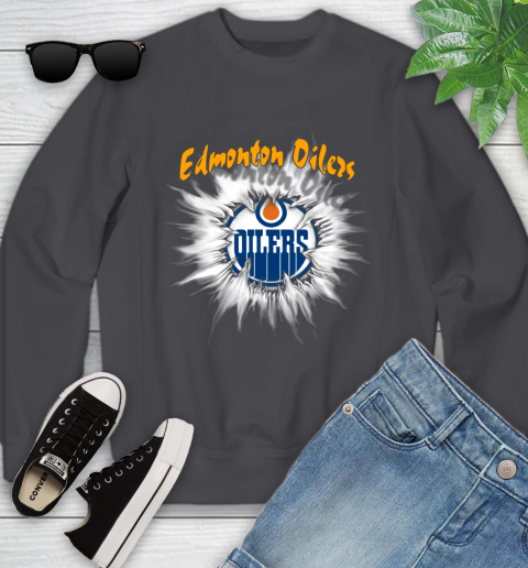 Edmonton Oilers NHL Hockey Adoring Fan Rip Sports Youth Sweatshirt 5