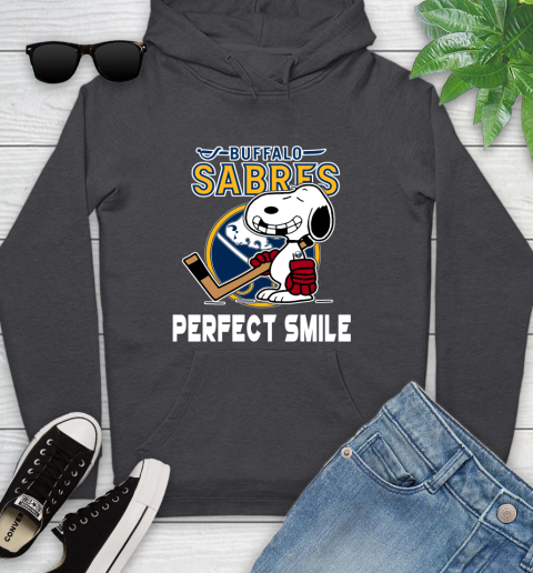 NHL Buffalo Sabres Snoopy Perfect Smile The Peanuts Movie Hockey T Shirt Youth Hoodie 8