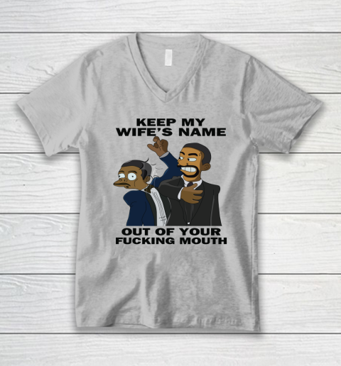 Keep My Wife's Name Out Your Fucking Mouth Will Smith Slaps Chris Rock V-Neck T-Shirt 2