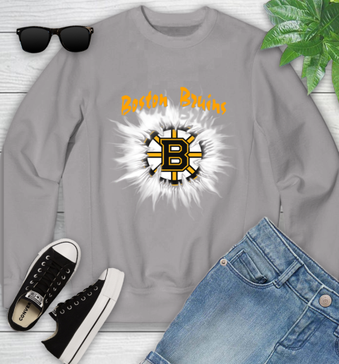 Boston Bruins NHL Hockey Adoring Fan Rip Sports Youth Sweatshirt 3