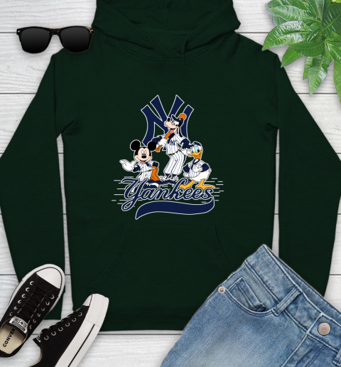 MLB New York Yankees Mickey Mouse Donald Duck Goofy Baseball T Shirt Youth Hoodie 14