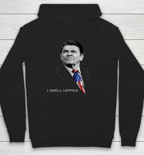 I Smell Hippies Ronald Reagan Conservative Hoodie