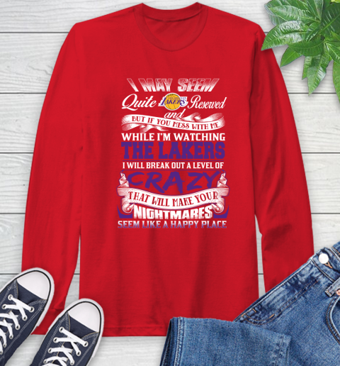Los Angeles Lakers NBA Basketball Don't Mess With Me While I'm Watching My Team Long Sleeve T-Shirt 11