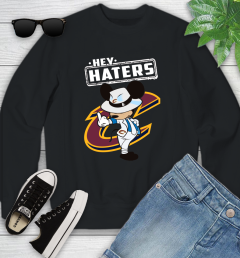 NBA Hey Haters Mickey Basketball Sports Cleveland Cavaliers Youth Sweatshirt